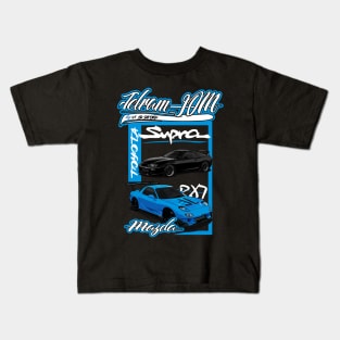 Telram's Supra mk4 and RX7 Design 1 Kids T-Shirt